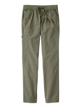 L.L. Bean Women's Olive Drawstring Track Pants with Thigh Utility Pocket